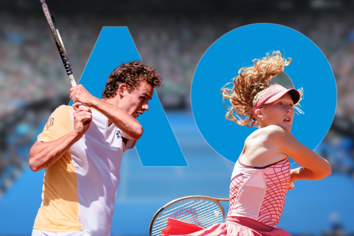 Luca Van Assche és Mirra Andreeva Australian Open (2333153989,2312250493) Fotografii: damanius/Shutterstock, Janet McIntyre/Shutterstock